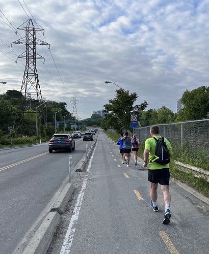 Running north on Bayview bike path